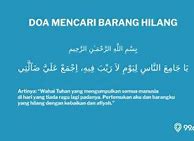 Jika Barang Hilang Baca Doa Apa